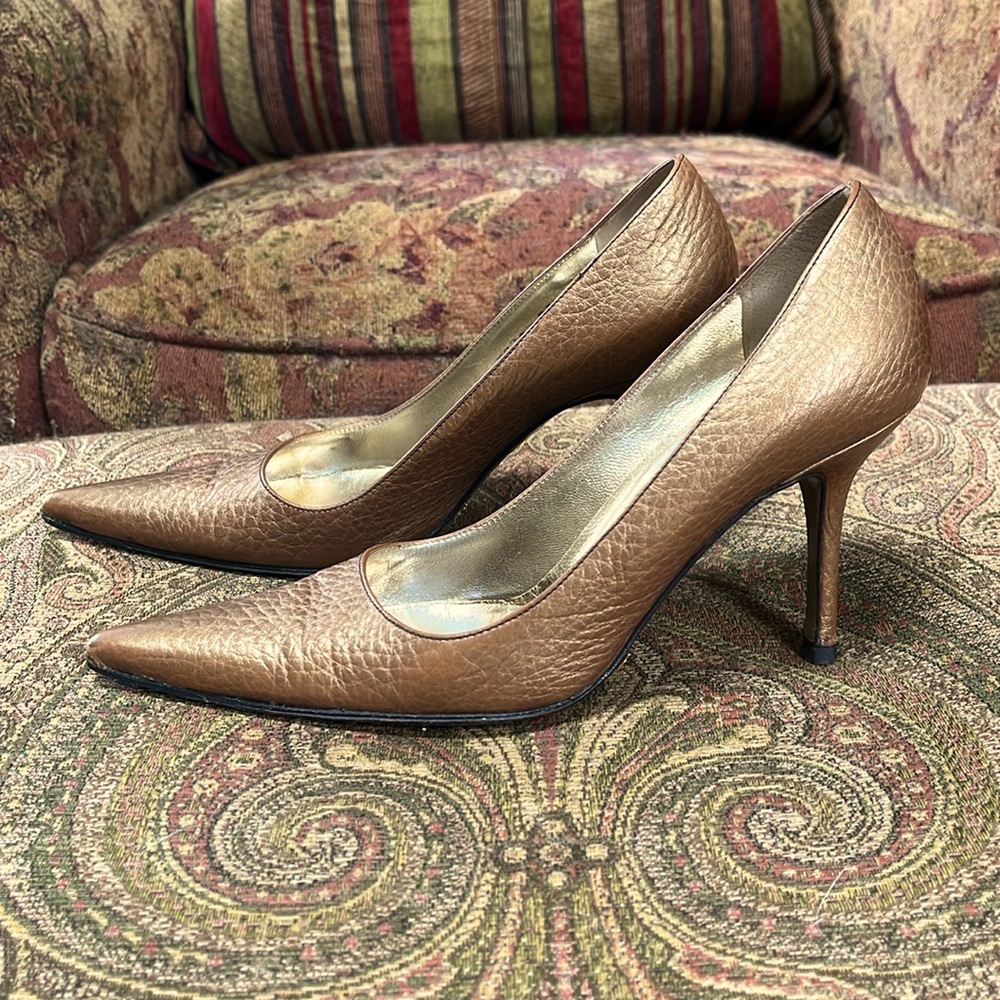 Dolce & Gabbana Pebbled Gold Heels